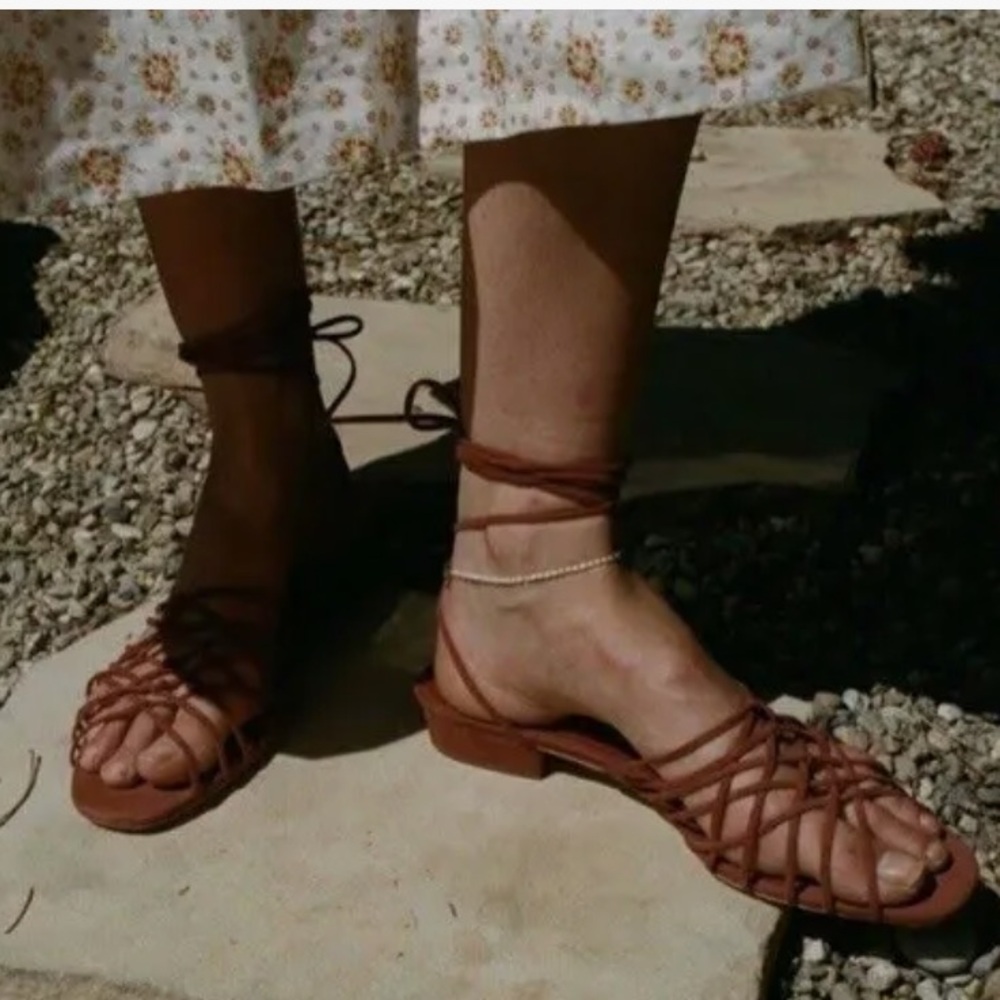 Dôen Casimira Sandal, Rust Suede, Size 38
